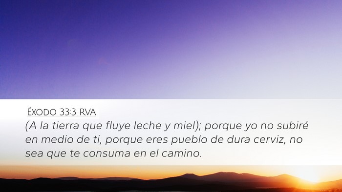 Éxodo 33:3 RVA Bible Verse Image