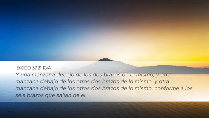 Éxodo 37:21 RVA Desktop Wallpaper - Y una manzana debajo de los dos brazos de lo - Desktop Bible Verse Wallpaper