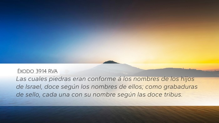 Éxodo 39:14 RVA Desktop Wallpaper - Las cuales piedras eran conforme á los nombres - Desktop Bible Verse Wallpaper