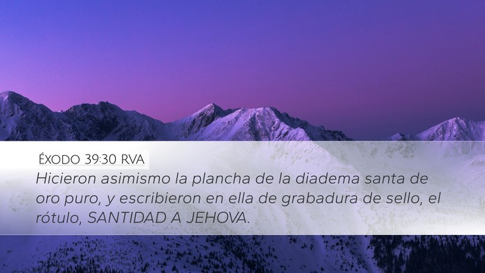 Éxodo 39:30 RVA Bible Verse Image