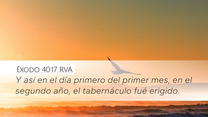 Éxodo 40:17 RVA Bible Verse Image