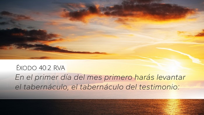 Éxodo 40:2 RVA Bible Verse Image
