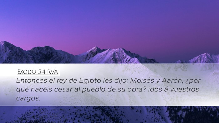 Éxodo 5:4 RVA Bible Verse Image
