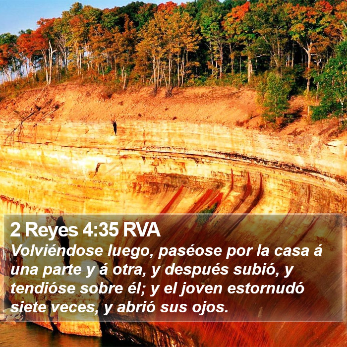2 Reyes 4:35 RVA - Volviéndose luego, paséose por la casa á una