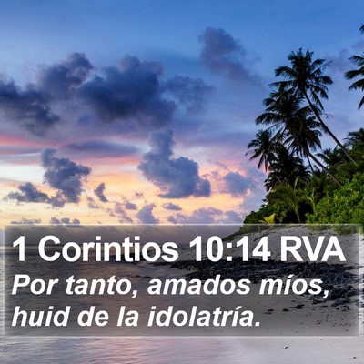 1 Corintios 10:14 RVA Bible Verse Image