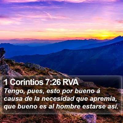 1 Corintios 7:26 RVA Bible Verse Image