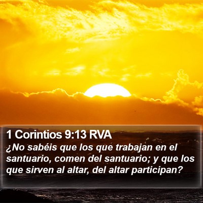 1 Corintios 9:13 RVA Bible Verse Image