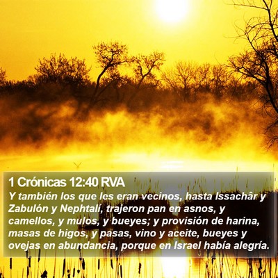 1 Crónicas 12:40 RVA Bible Verse Image