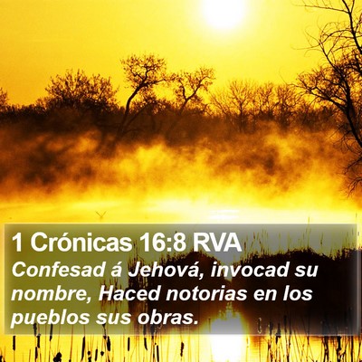 1 Crónicas 16:8 RVA Bible Verse Image
