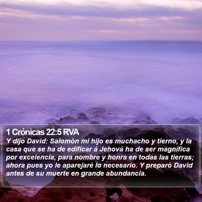 1 Crónicas 22:5 RVA Bible Verse Image