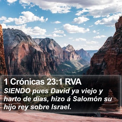 1 Crónicas 23:1 RVA Bible Verse Image