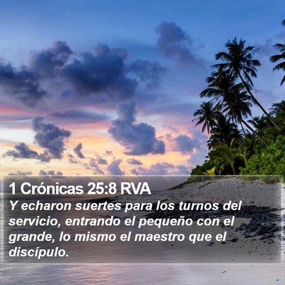 1 Crónicas 25:8 RVA Bible Verse Image