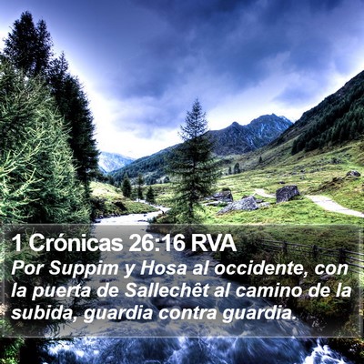1 Crónicas 26:16 RVA Bible Verse Image