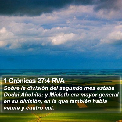 1 Crónicas 27:4 RVA Bible Verse Image