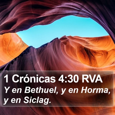 1 Crónicas 4:30 RVA Bible Verse Image