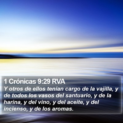 1 Crónicas 9:29 RVA Bible Verse Image