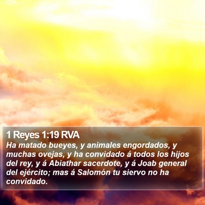1 Reyes 1:19 RVA Bible Verse Image