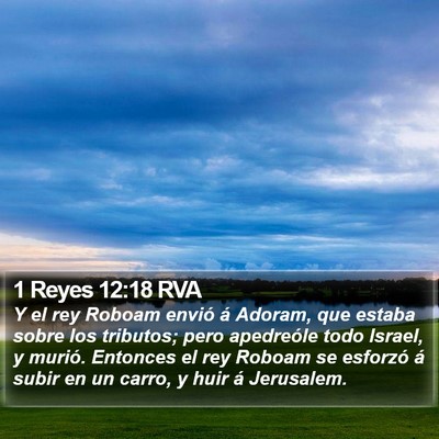 1 Reyes 12:18 RVA Bible Verse Image