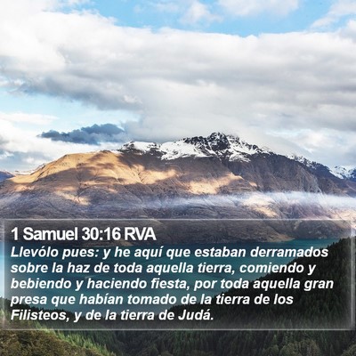 1 Samuel 30:16 RVA Bible Verse Image