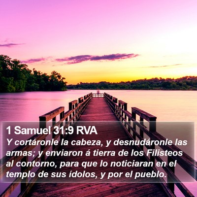 1 Samuel 31:9 RVA Bible Verse Image