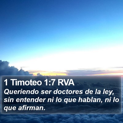 1 Timoteo 1:7 RVA Bible Verse Image