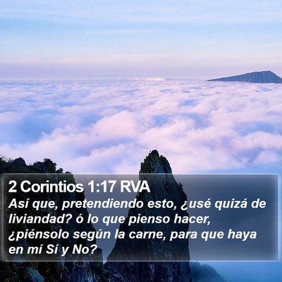 2 Corintios 1:17 RVA Bible Verse Image