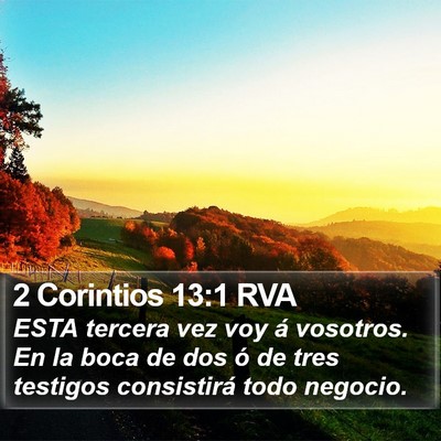 2 Corintios 13:1 RVA Bible Verse Image