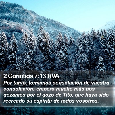2 Corintios 7:13 RVA Bible Verse Image