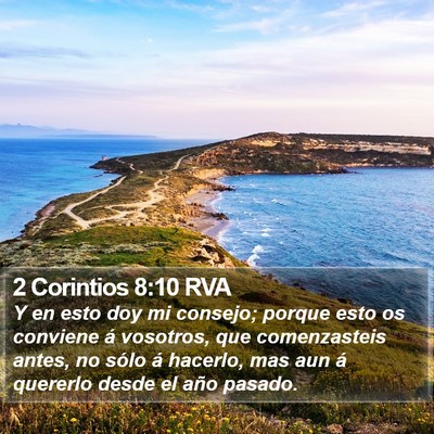 2 Corintios 8:10 RVA Bible Verse Image