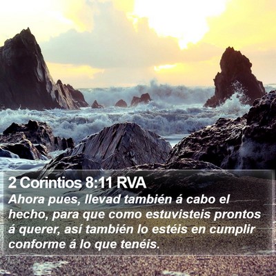 2 Corintios 8:11 RVA Bible Verse Image