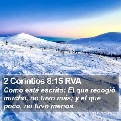 2 Corintios 8:15 RVA Bible Verse Image