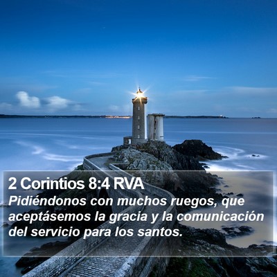 2 Corintios 8:4 RVA Bible Verse Image