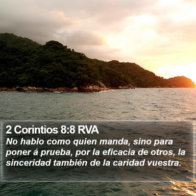 2 Corintios 8:8 RVA Bible Verse Image