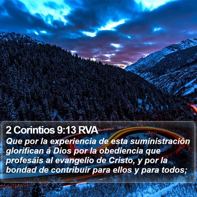2 Corintios 9:13 RVA Bible Verse Image