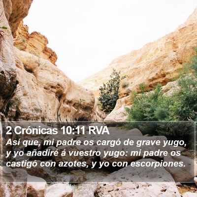 2 Crónicas 10:11 RVA Bible Verse Image