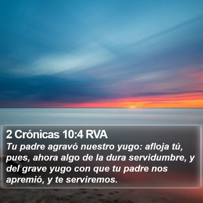 2 Crónicas 10:4 RVA Bible Verse Image