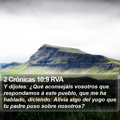 2 Crónicas 10:9 RVA Bible Verse Image
