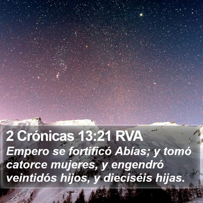 2 Crónicas 13:21 RVA Bible Verse Image