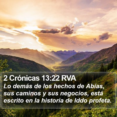 2 Crónicas 13:22 RVA Bible Verse Image