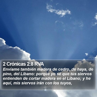 2 Crónicas 2:8 RVA Bible Verse Image