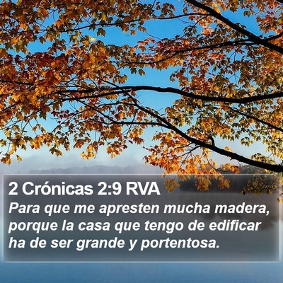 2 Crónicas 2:9 RVA Bible Verse Image
