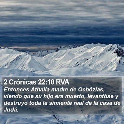 2 Crónicas 22:10 RVA Bible Verse Image
