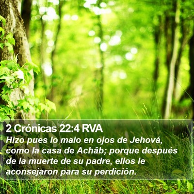 2 Crónicas 22:4 RVA Bible Verse Image