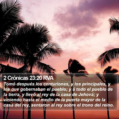 2 Crónicas 23:20 RVA Bible Verse Image