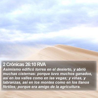 2 Crónicas 26:10 RVA Bible Verse Image