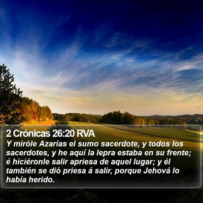 2 Crónicas 26:20 RVA Bible Verse Image