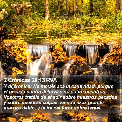 2 Crónicas 28:13 RVA Bible Verse Image