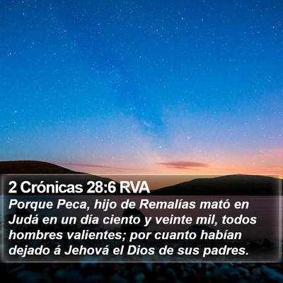 2 Crónicas 28:6 RVA Bible Verse Image
