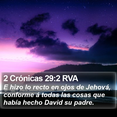 2 Crónicas 29:2 RVA Bible Verse Image