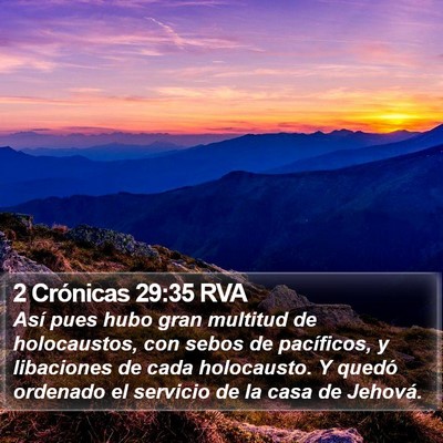 2 Crónicas 29:35 RVA Bible Verse Image